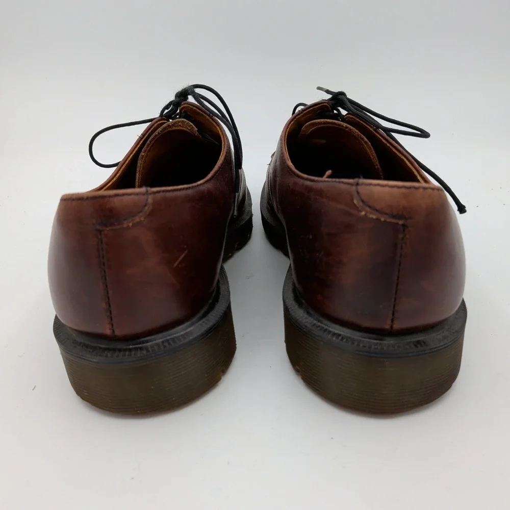 Dr. Martens Made in England Brown Leather 1461 Derby Shoes Mens Size‎ 8 Lug Sole